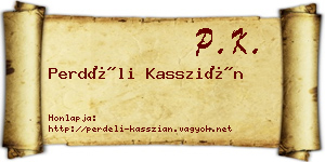 Perdéli Kasszián névjegykártya